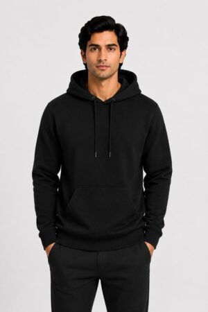 Black Cotton Hoodies for Men