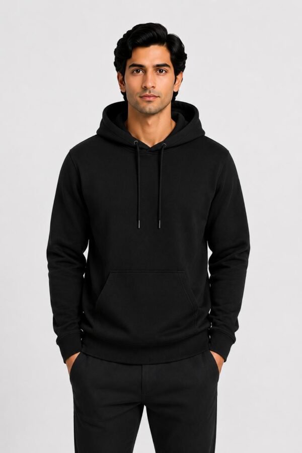 Black Cotton Hoodies for Men